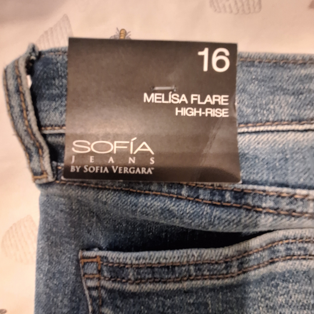 Sofia by Sofia Vergara Blue Flare Wide Leg Jeans